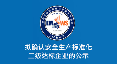 擬確認安全生產(chǎn)標準化二級達標企業(yè)的公示