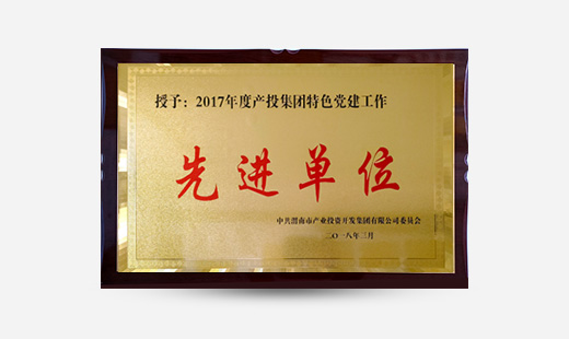 授予：2017年度產(chǎn)投集團特色黨建工作先進(jìn)單位